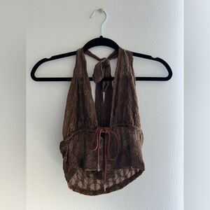 Chocolate Lace Halter Top